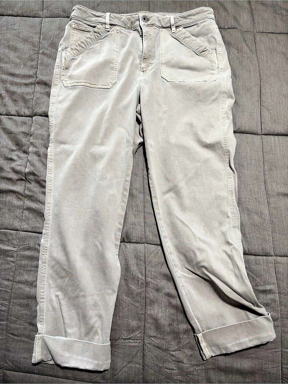 J. Jill High-Rise Straight Leg Cuffed Pants Size 12 Cotton Blend